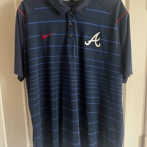 Nike Men's Navy Atlanta Braves Polo